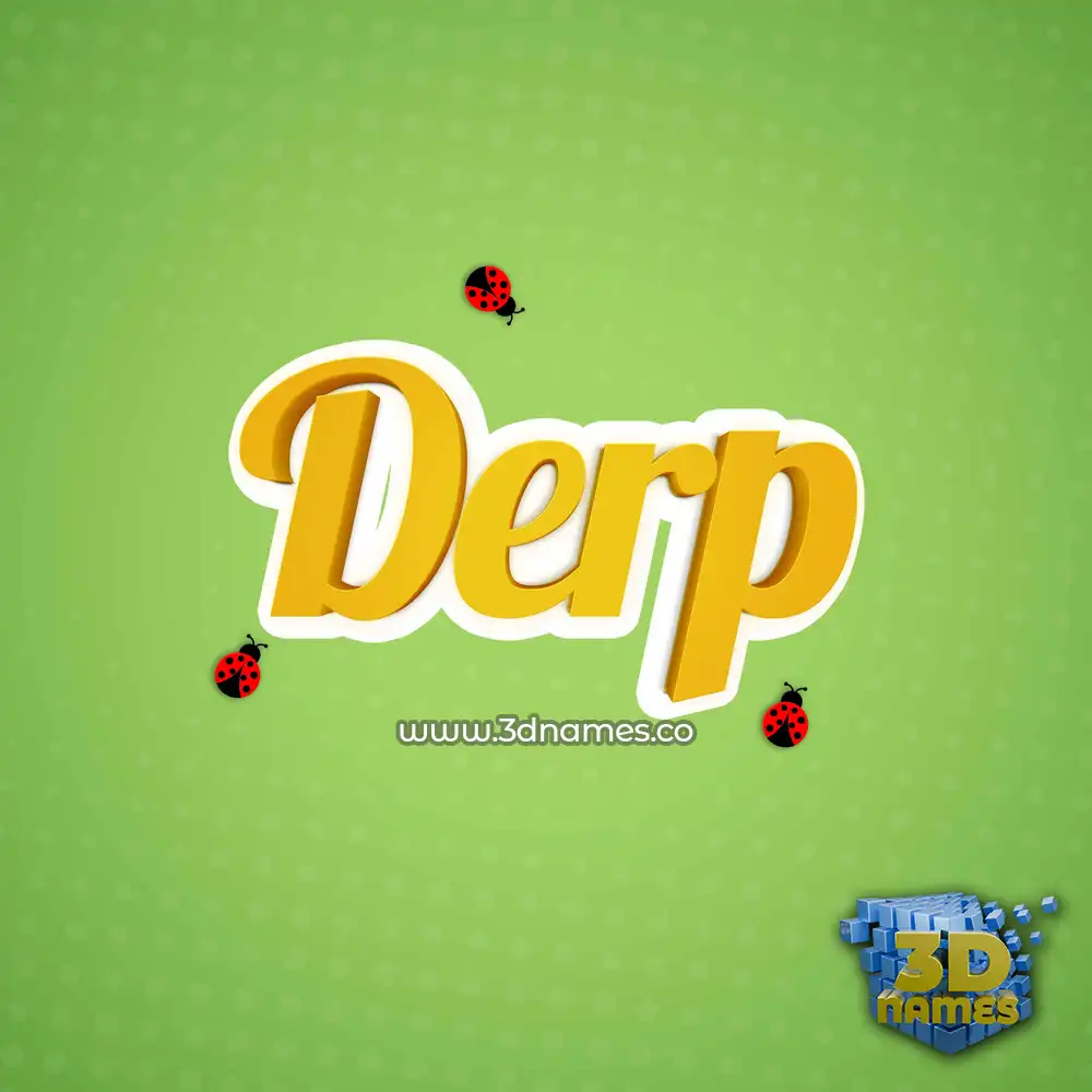 derp in Ladybugs style - 3D name wallpaper