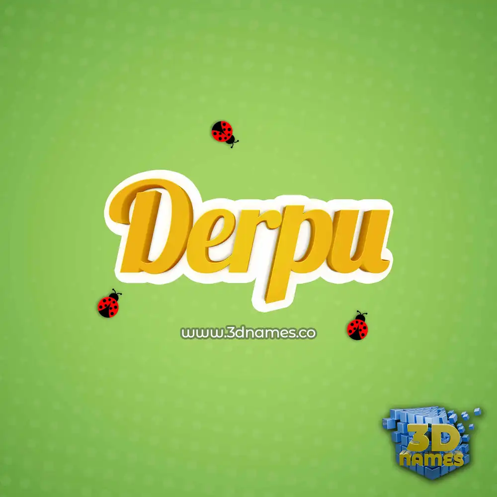 derpu in Ladybugs style - 3D name wallpaper