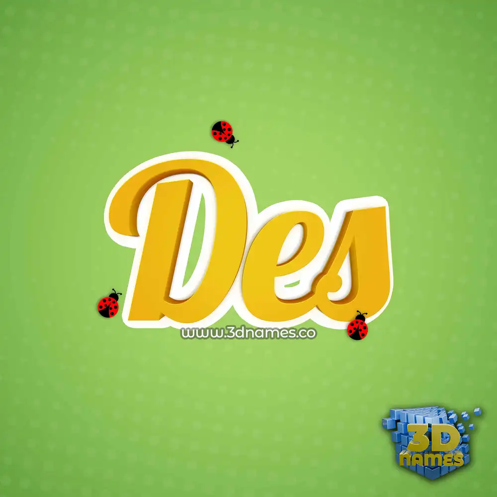 des in Ladybugs style - 3D name wallpaper