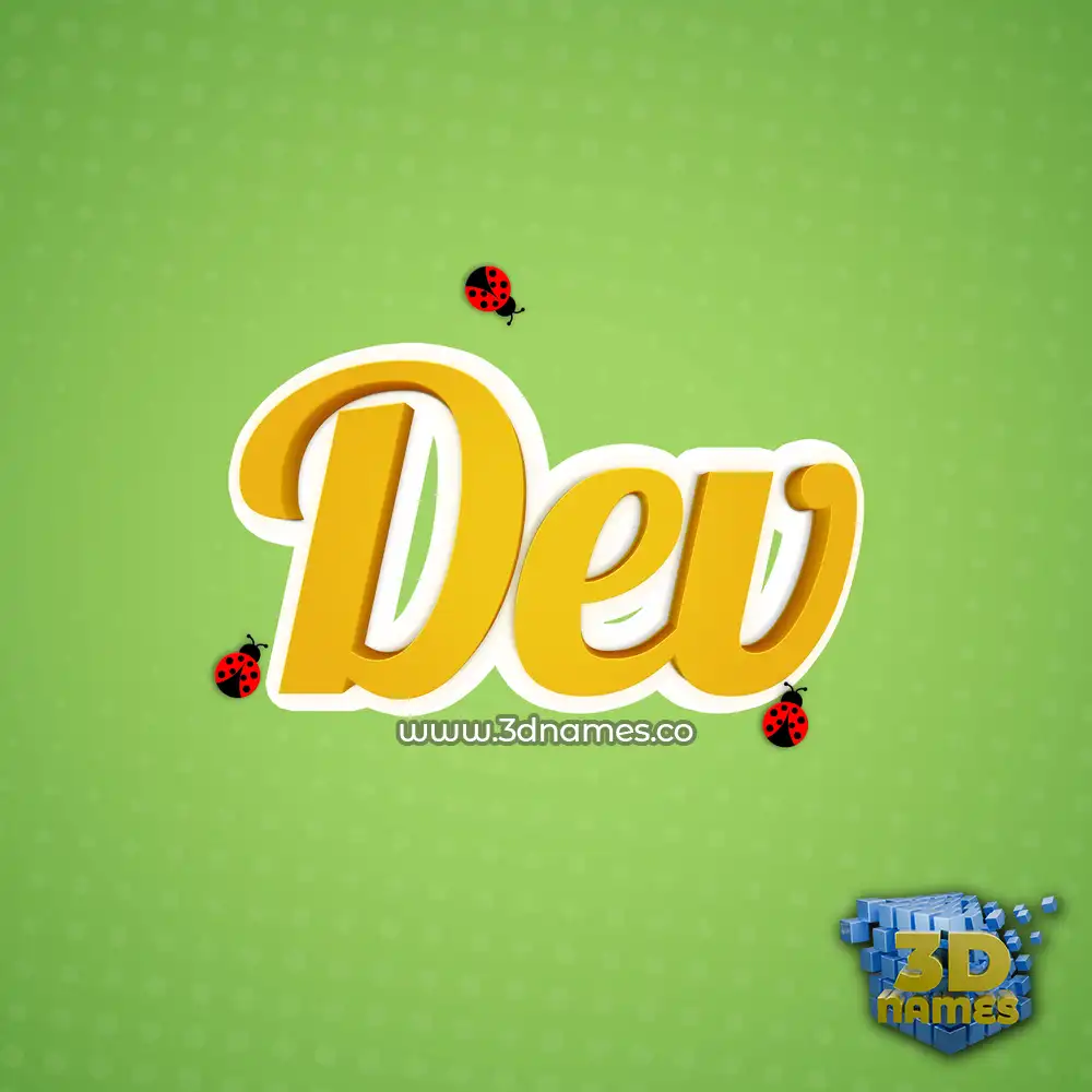 dev in Ladybugs style - 3D name wallpaper