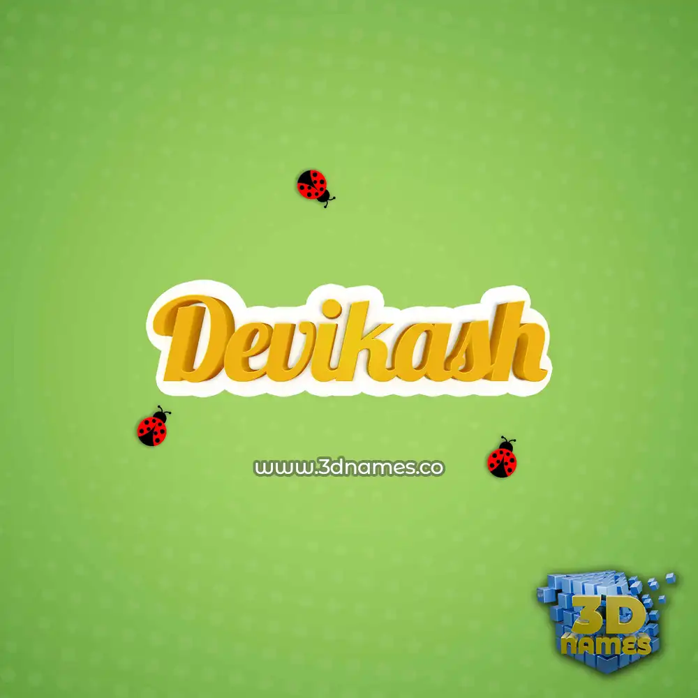 devikash in Ladybugs style - 3D name wallpaper