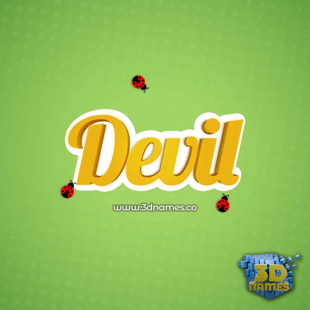 devil in Ladybugs style - 3D name wallpaper