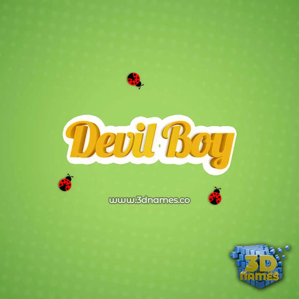 devil boy in Ladybugs style - 3D name wallpaper