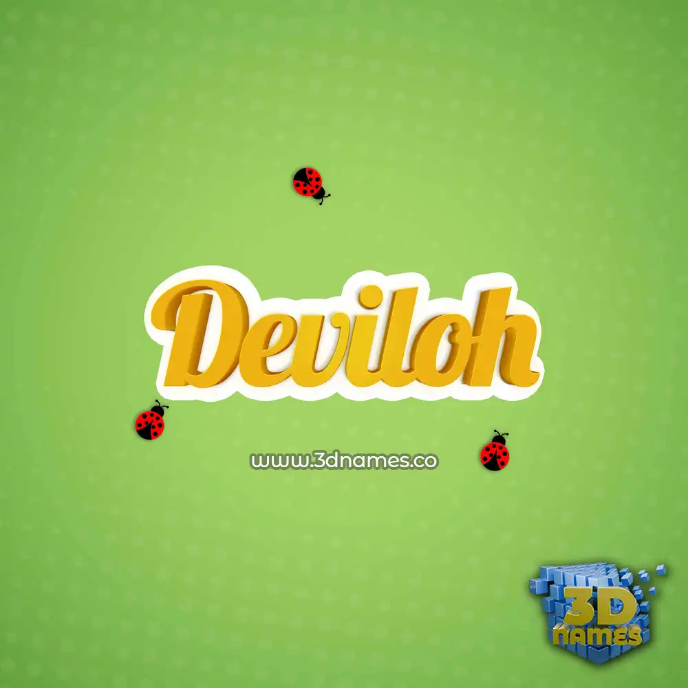 deviloh in Ladybugs style - 3D name wallpaper