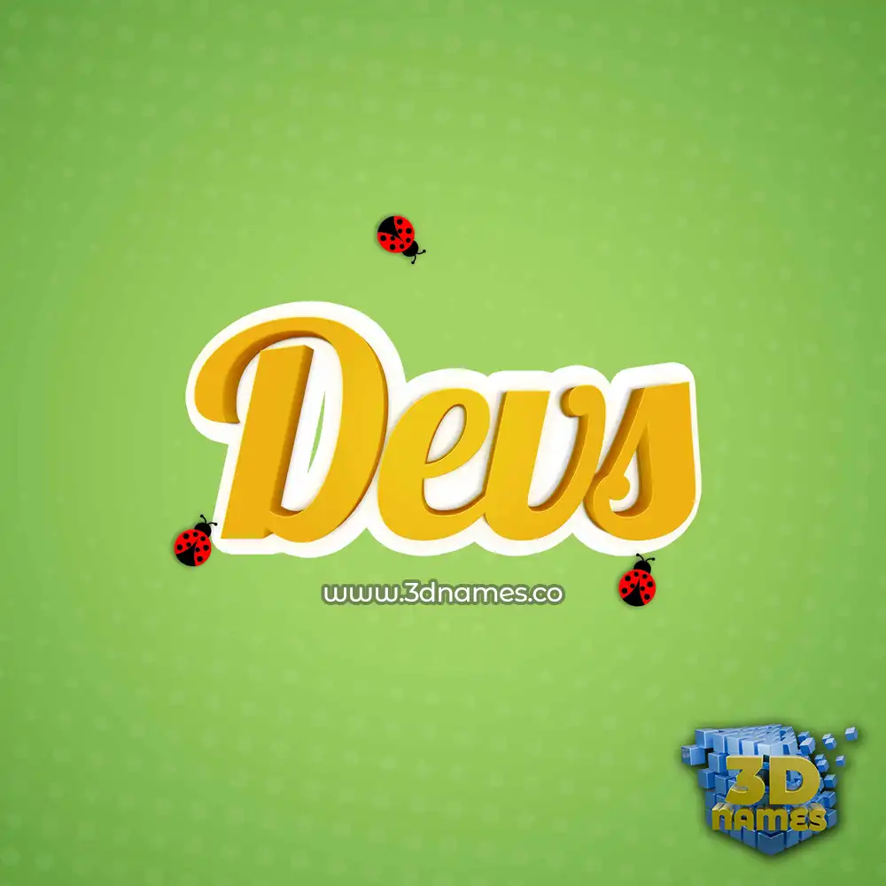 devs in Ladybugs style - 3D name wallpaper