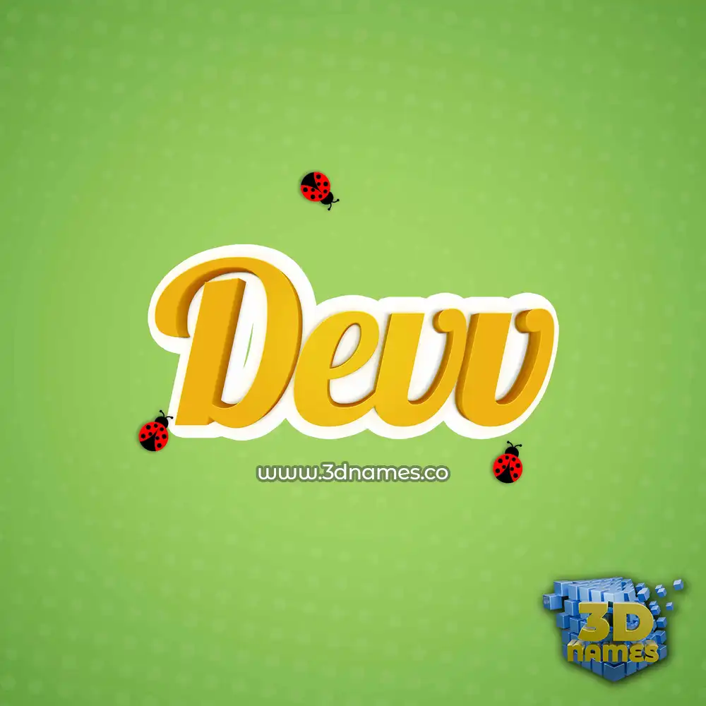 devv in Ladybugs style - 3D name wallpaper