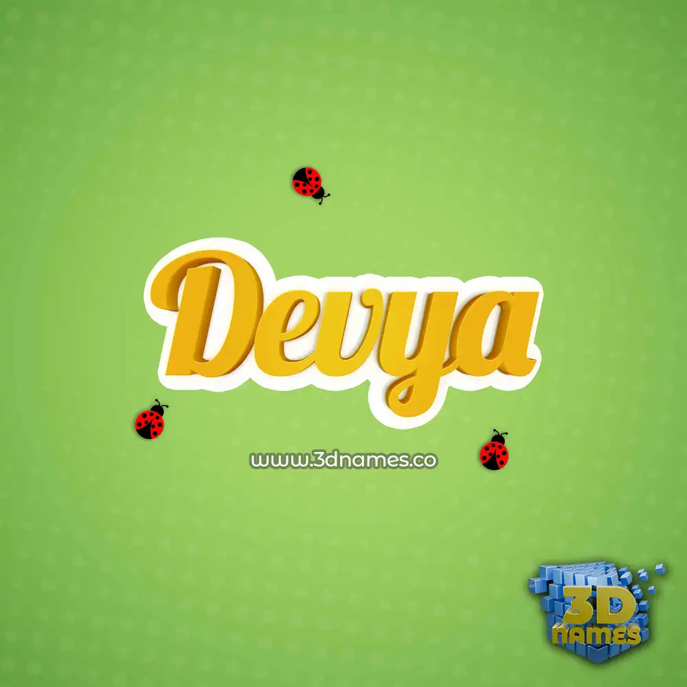 devya in Ladybugs style - 3D name wallpaper