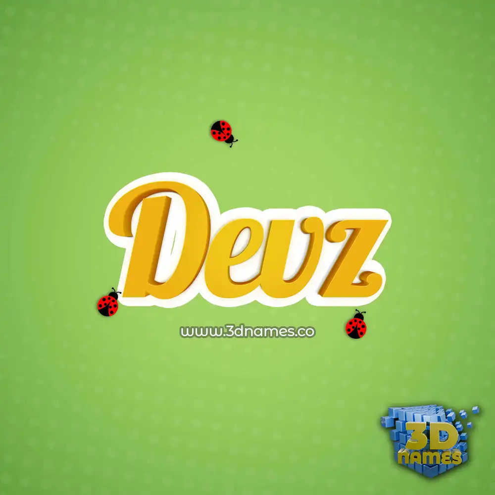devz in Ladybugs style - 3D name wallpaper