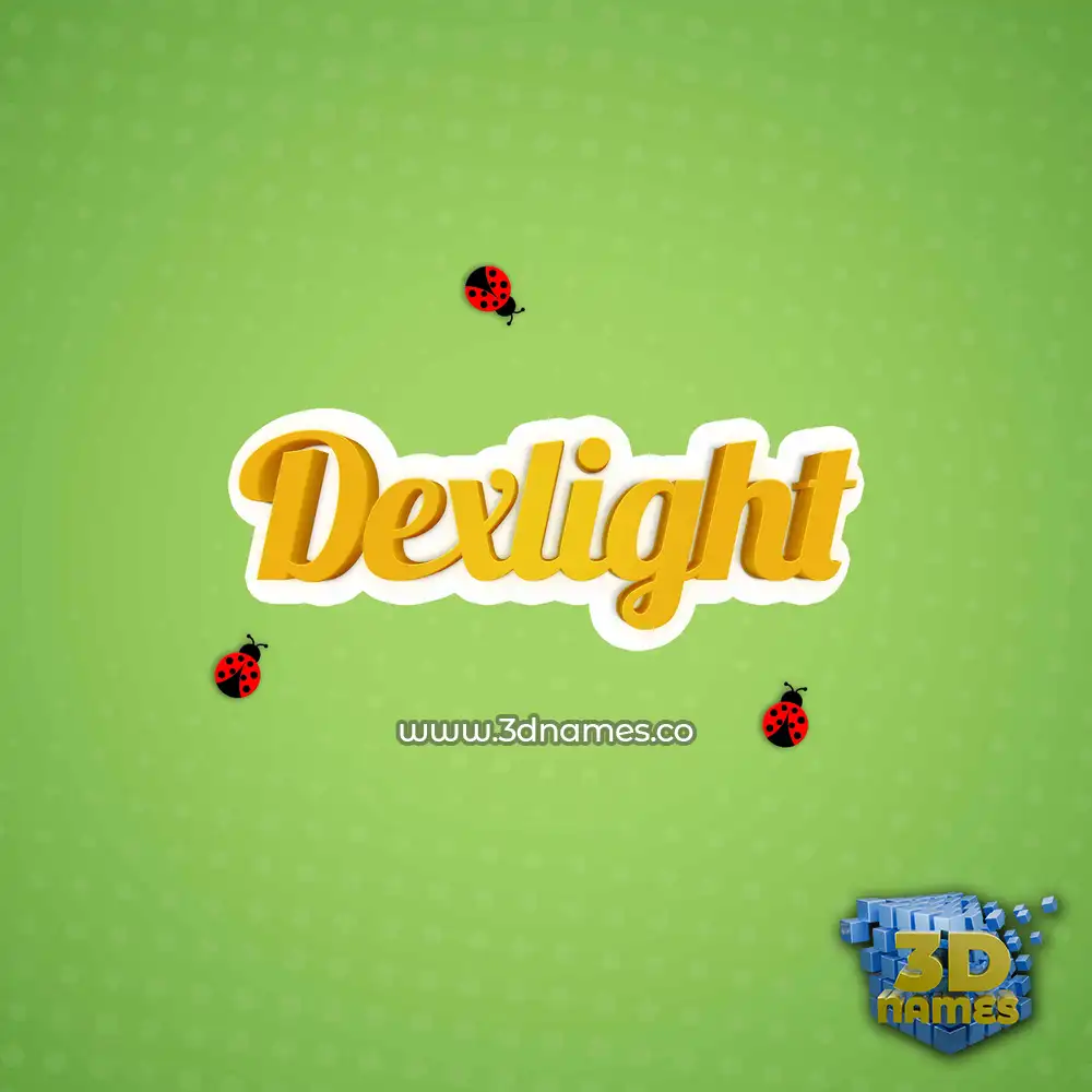 dexlight in Ladybugs style - 3D name wallpaper