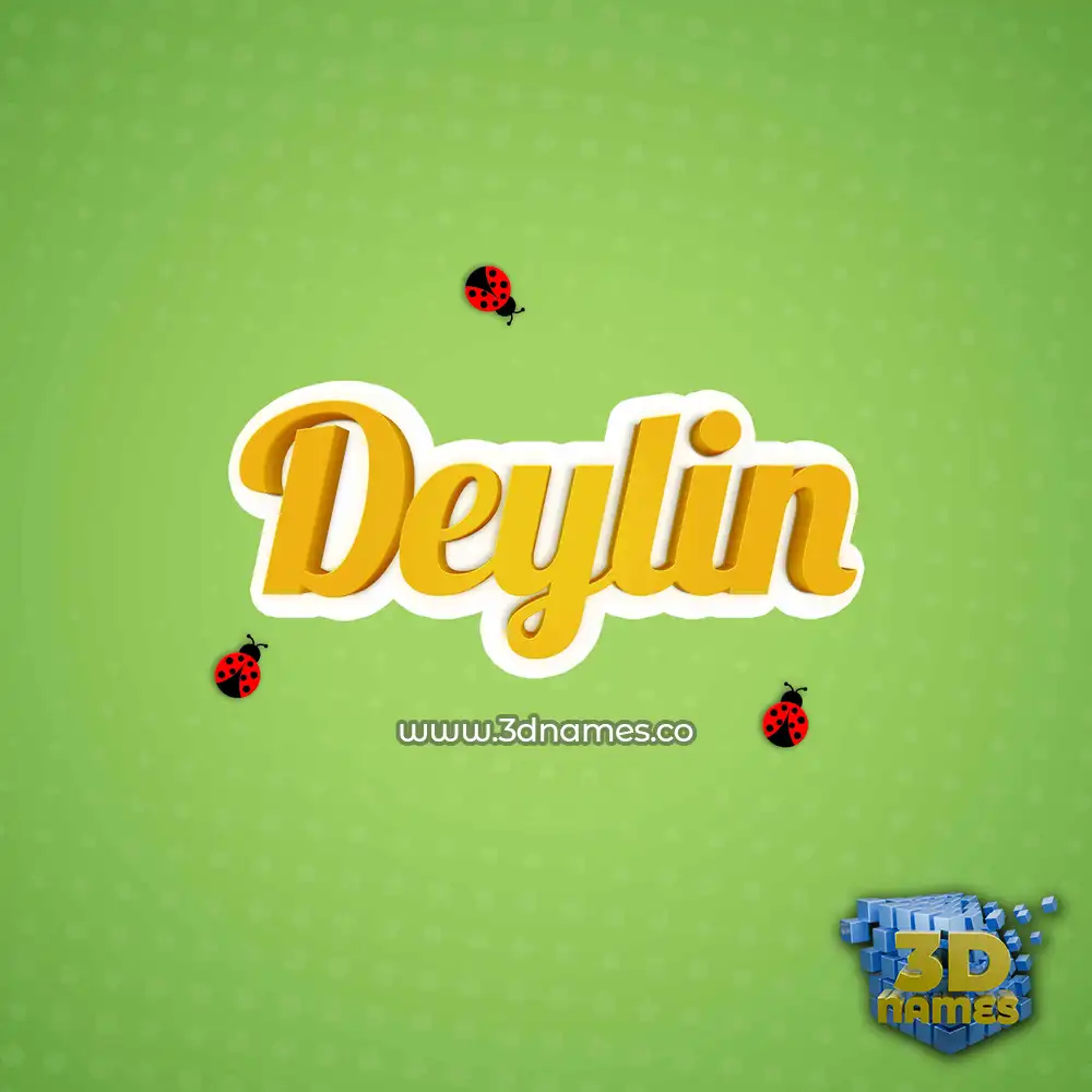 deylin in Ladybugs style - 3D name wallpaper