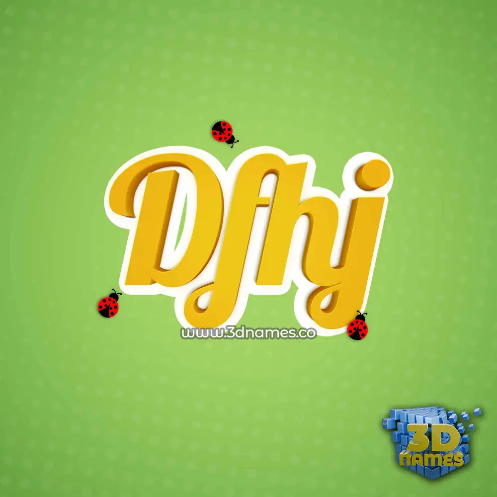 dfhj in Ladybugs style - 3D name wallpaper