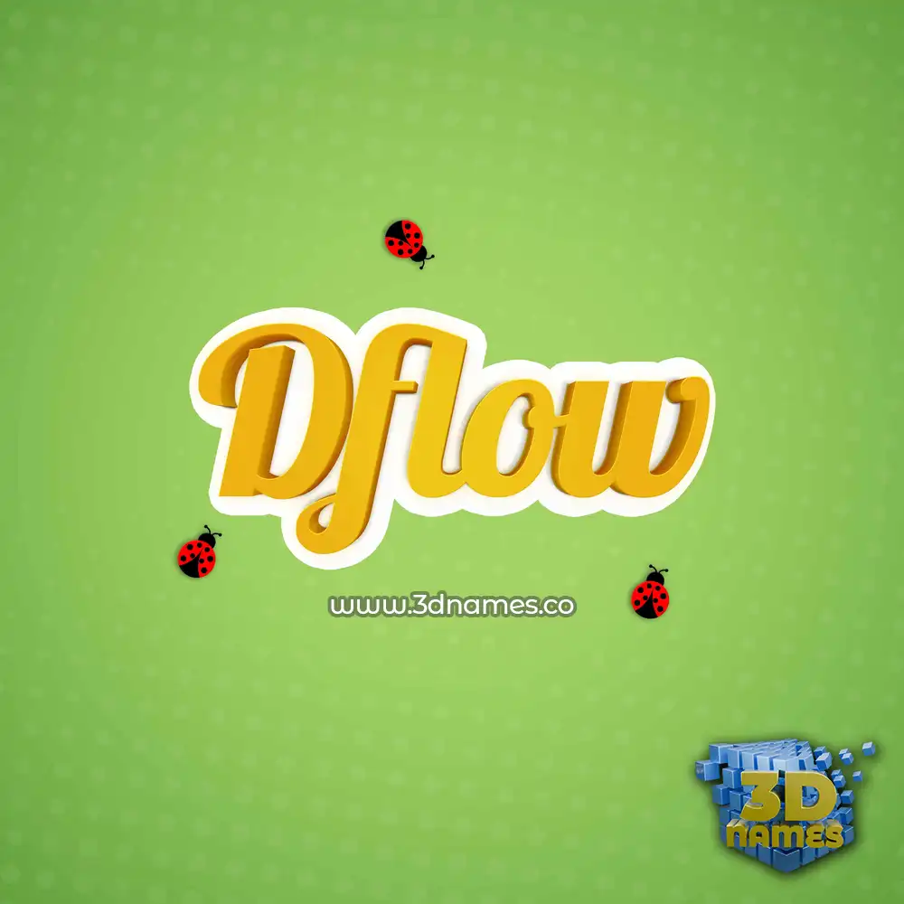 dflow in Ladybugs style - 3D name wallpaper