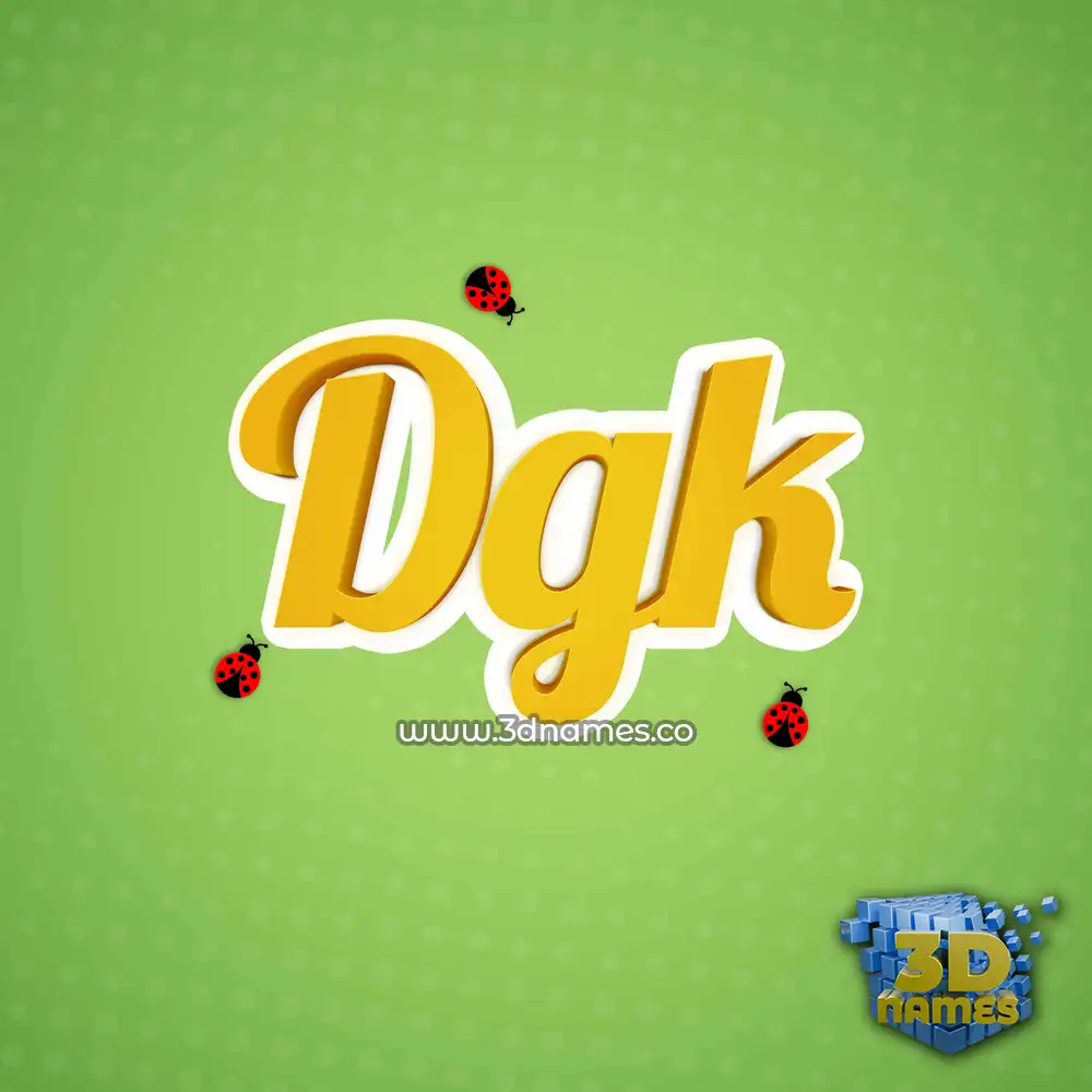 dgk in Ladybugs style - 3D name wallpaper