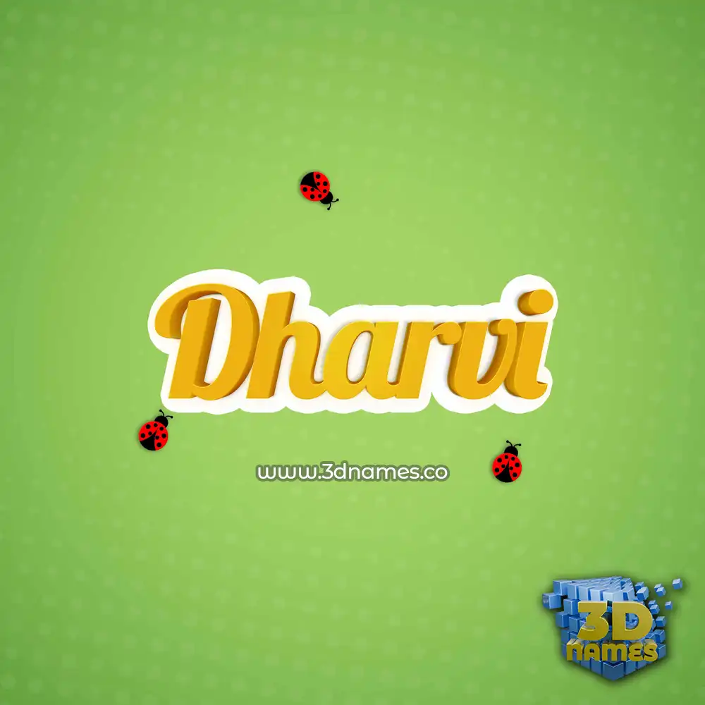 dharvi in Ladybugs style - 3D name wallpaper