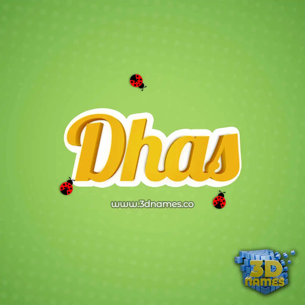 dhas in Ladybugs style - 3D name wallpaper