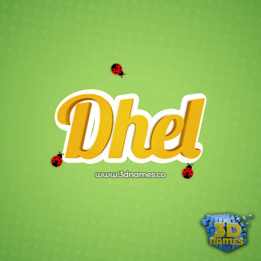 dhel in Ladybugs style - 3D name wallpaper
