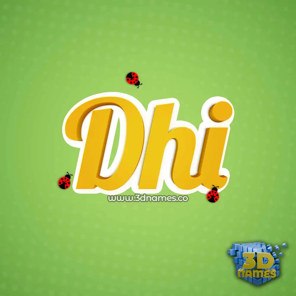 dhi in Ladybugs style - 3D name wallpaper