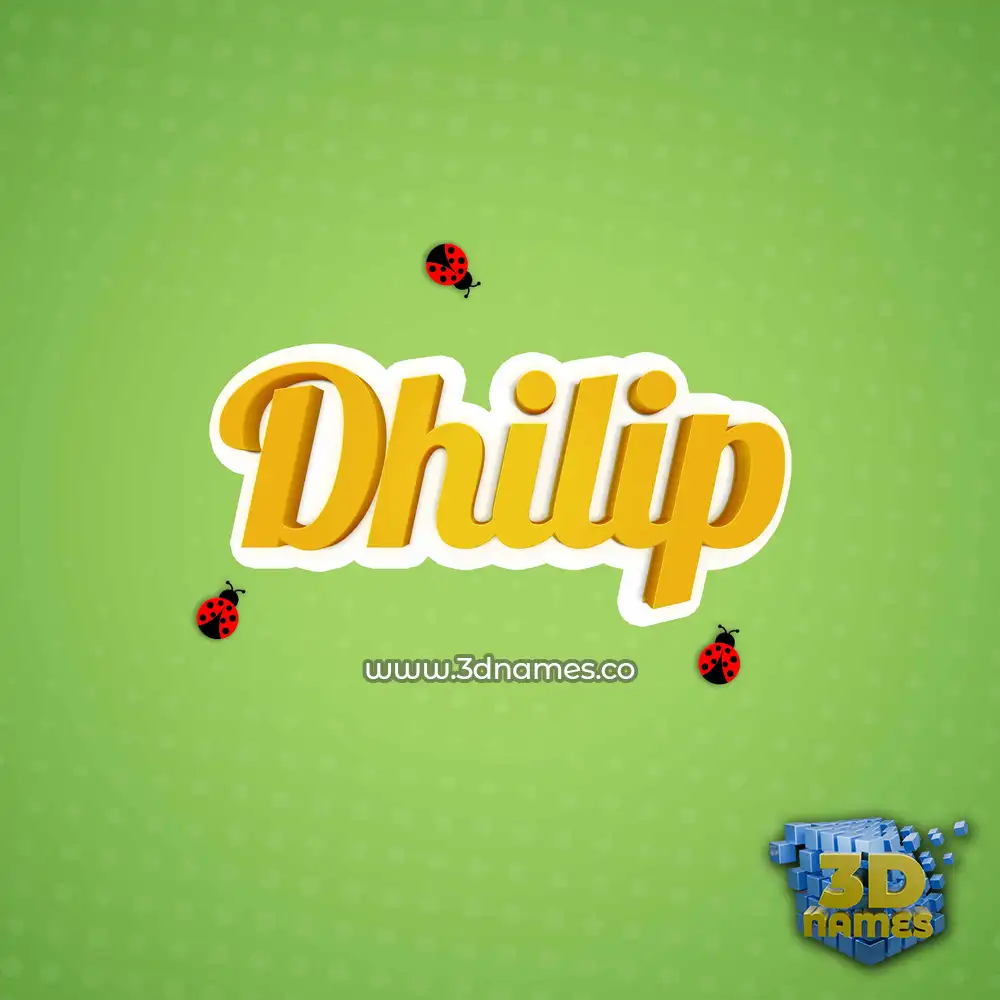 dhilip in Ladybugs style - 3D name wallpaper