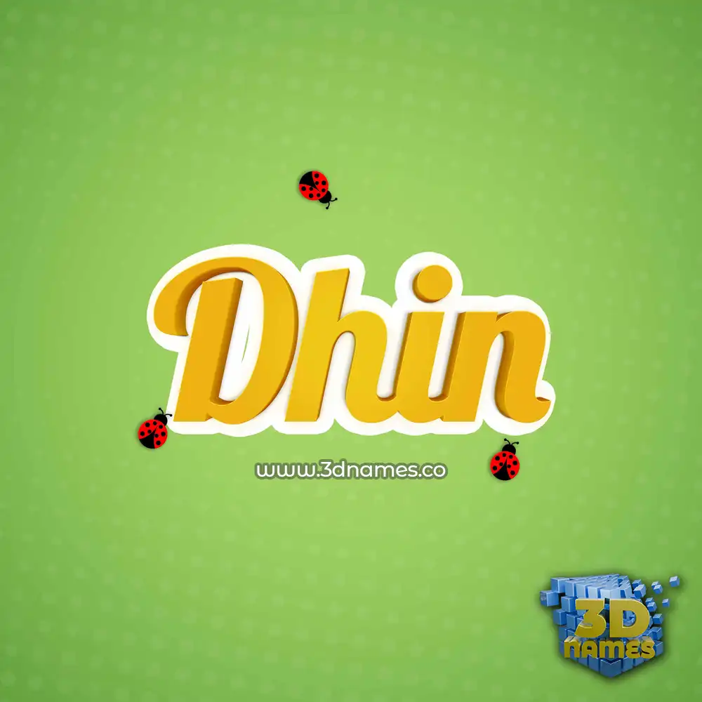 dhin in Ladybugs style - 3D name wallpaper