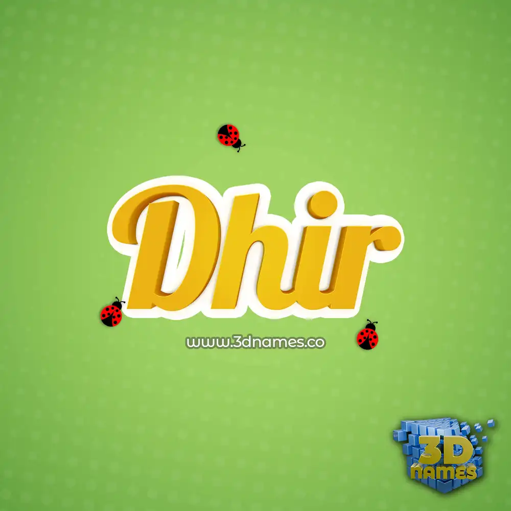 dhir in Ladybugs style - 3D name wallpaper