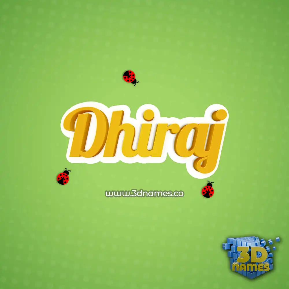 dhiraj in Ladybugs style - 3D name wallpaper