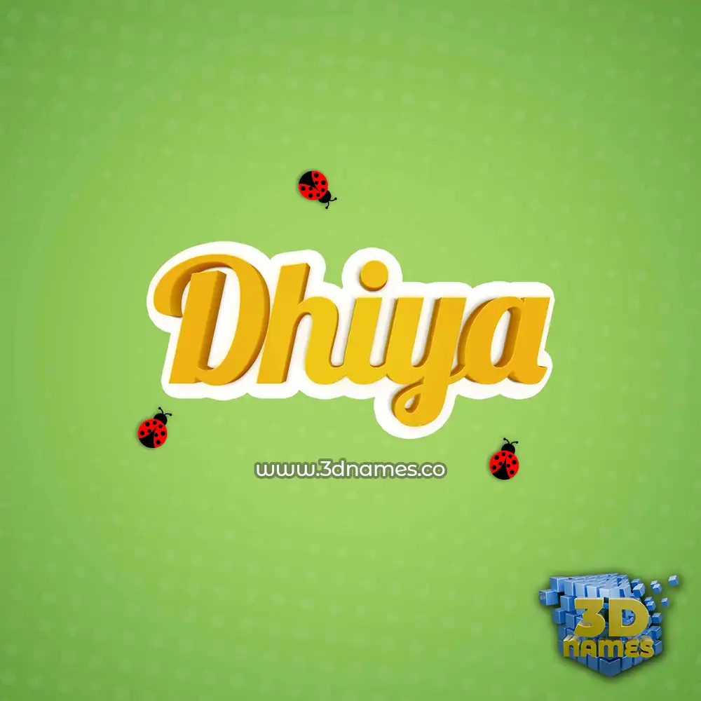 dhiya in Ladybugs style - 3D name wallpaper