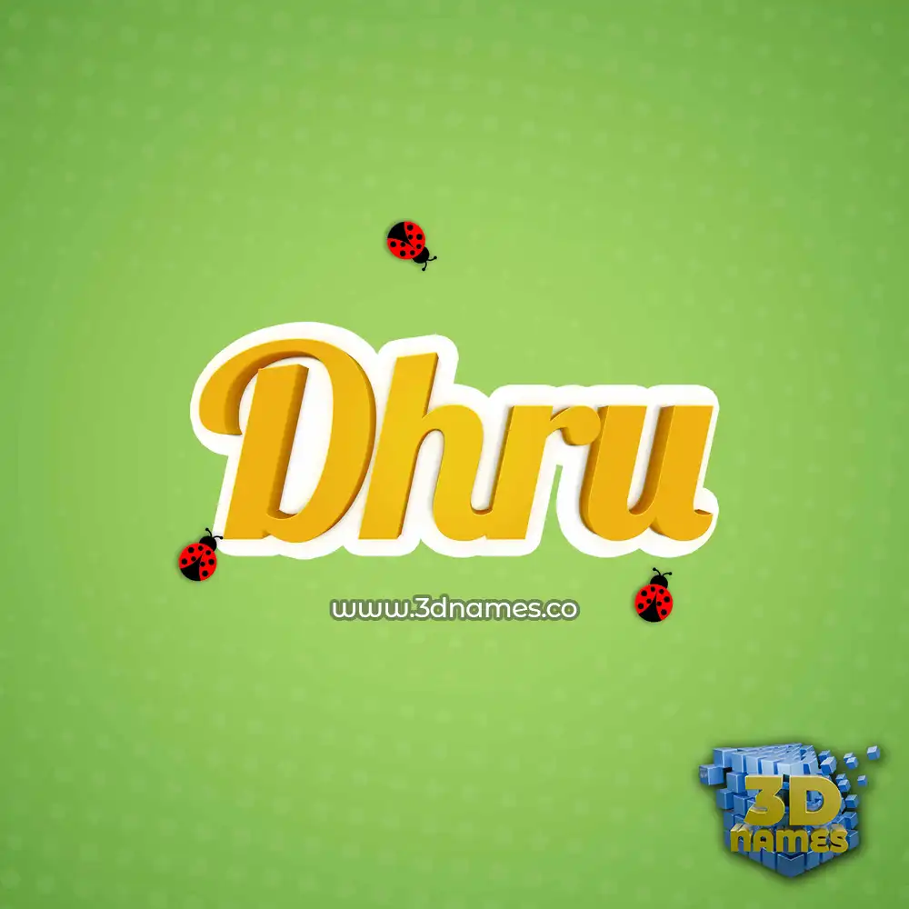 dhru in Ladybugs style - 3D name wallpaper