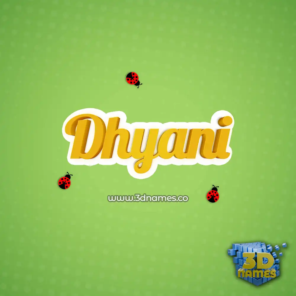 dhyani in Ladybugs style - 3D name wallpaper