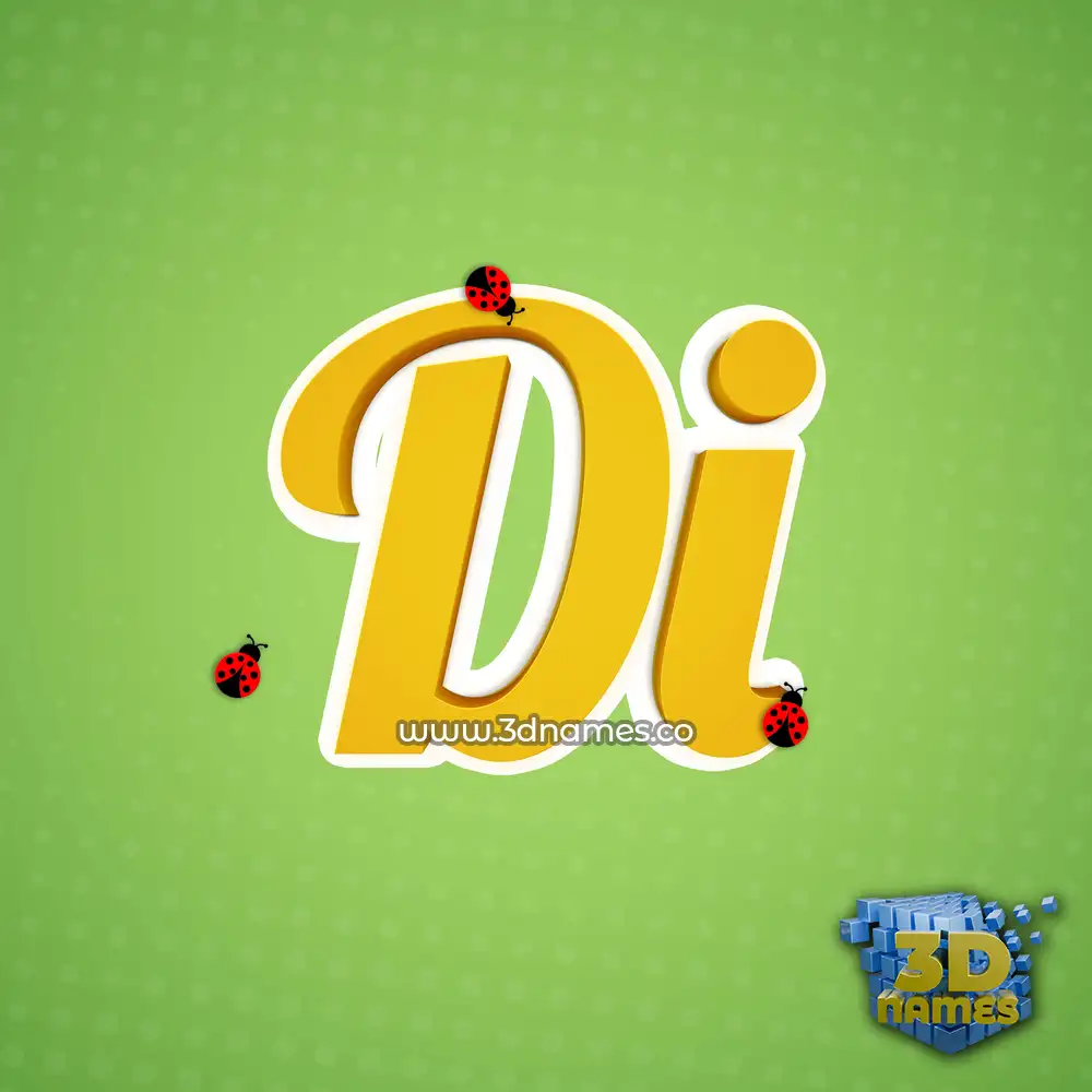 di in Ladybugs style - 3D name wallpaper