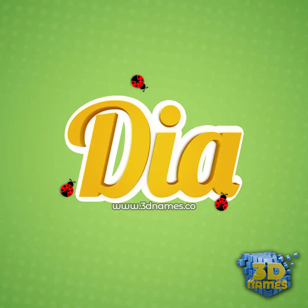 dia in Ladybugs style - 3D name wallpaper