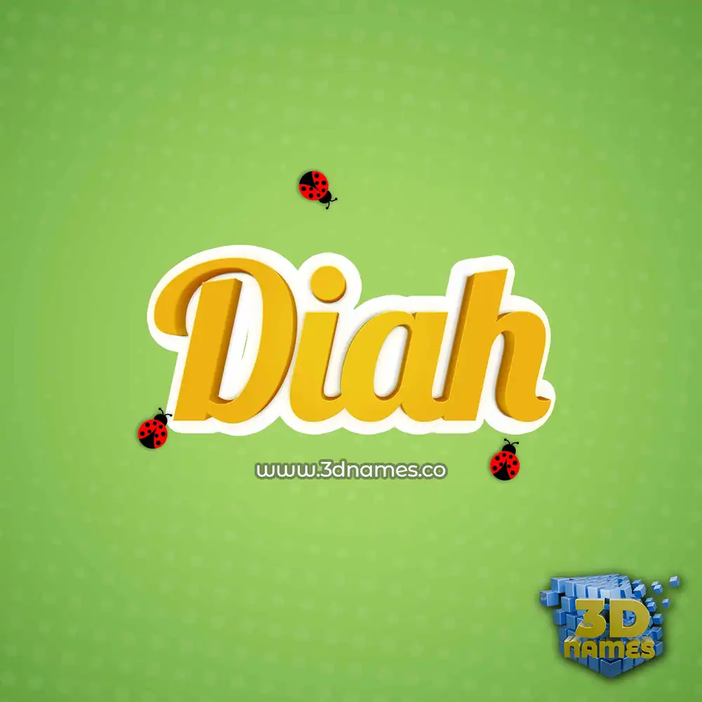 diah in Ladybugs style - 3D name wallpaper
