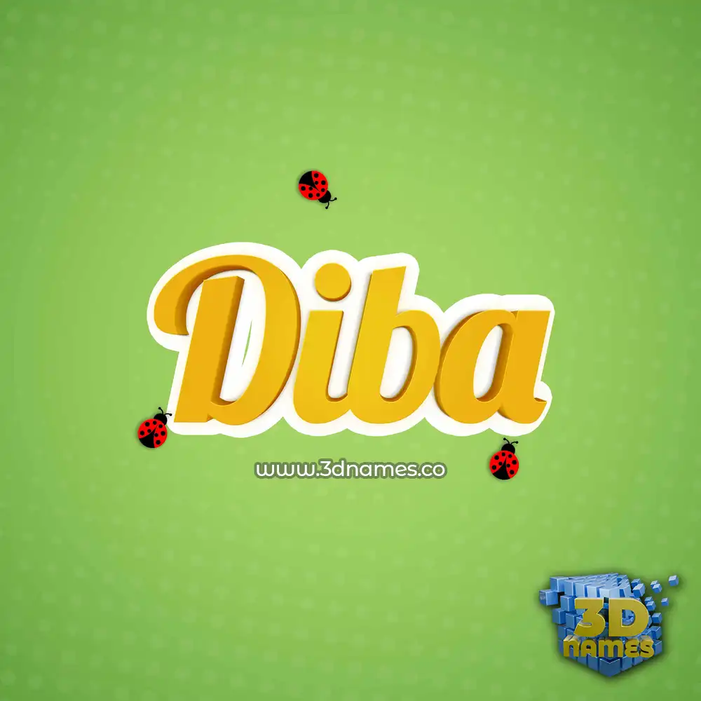diba in Ladybugs style - 3D name wallpaper