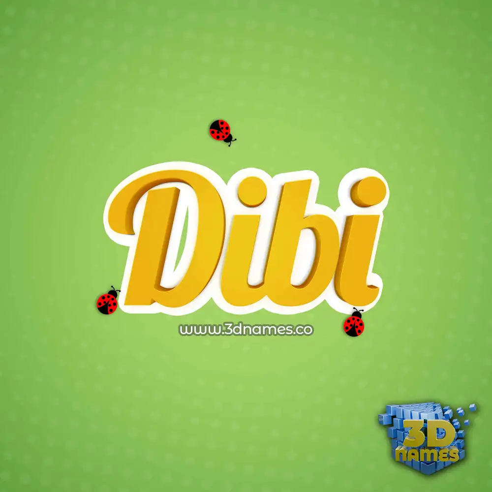 dibi in Ladybugs style - 3D name wallpaper