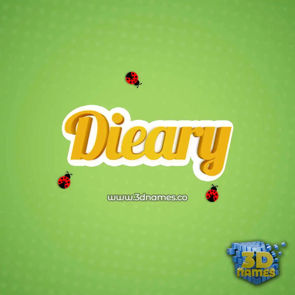 dieary in Ladybugs style - 3D name wallpaper