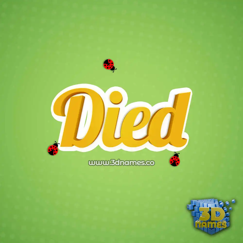 died in Ladybugs style - 3D name wallpaper