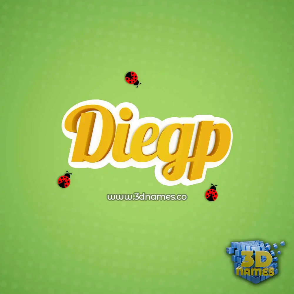 diegp in Ladybugs style - 3D name wallpaper