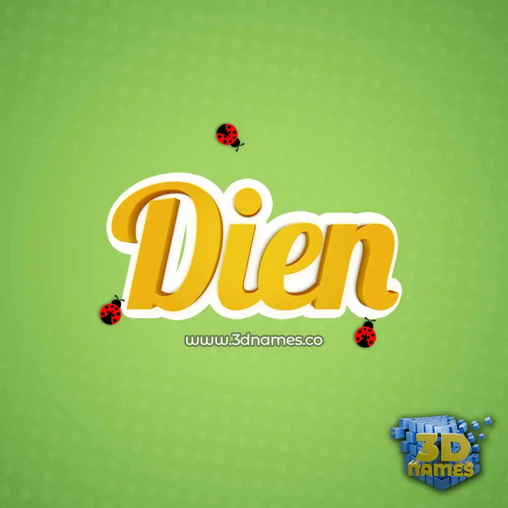 dien in Ladybugs style - 3D name wallpaper