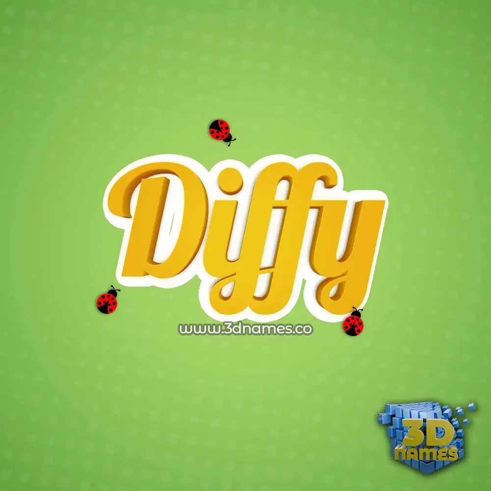 diffy in Ladybugs style - 3D name wallpaper