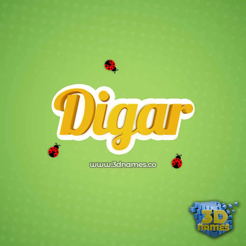 digar in Ladybugs style - 3D name wallpaper