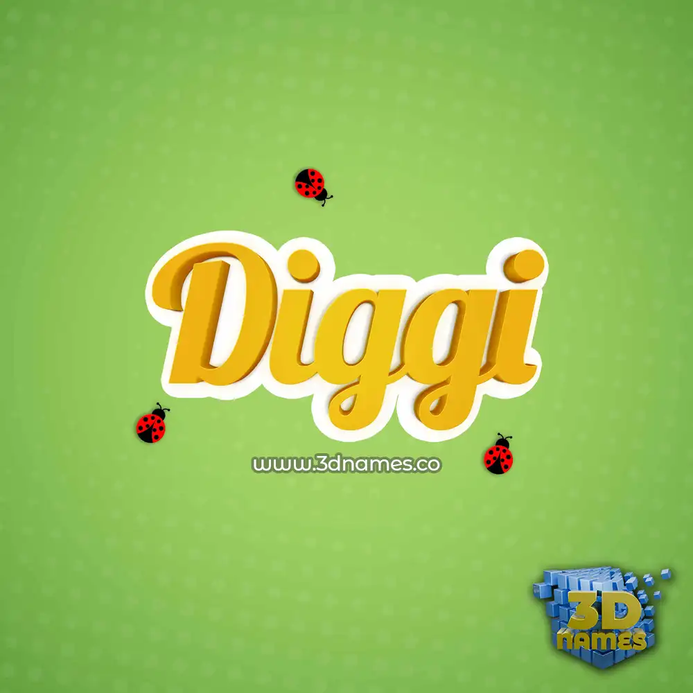 diggi in Ladybugs style - 3D name wallpaper