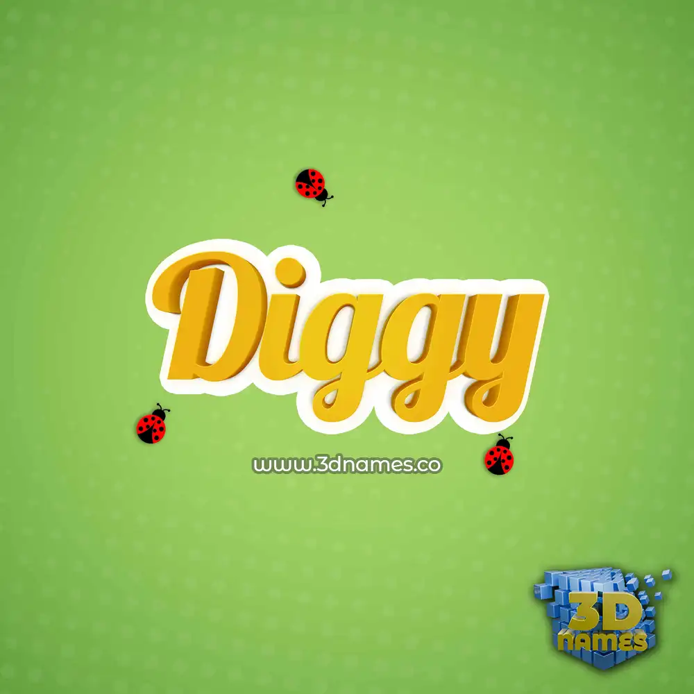 diggy in Ladybugs style - 3D name wallpaper