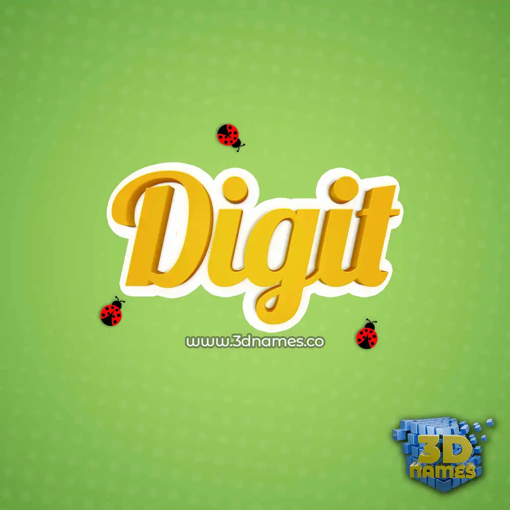 digit in Ladybugs style - 3D name wallpaper