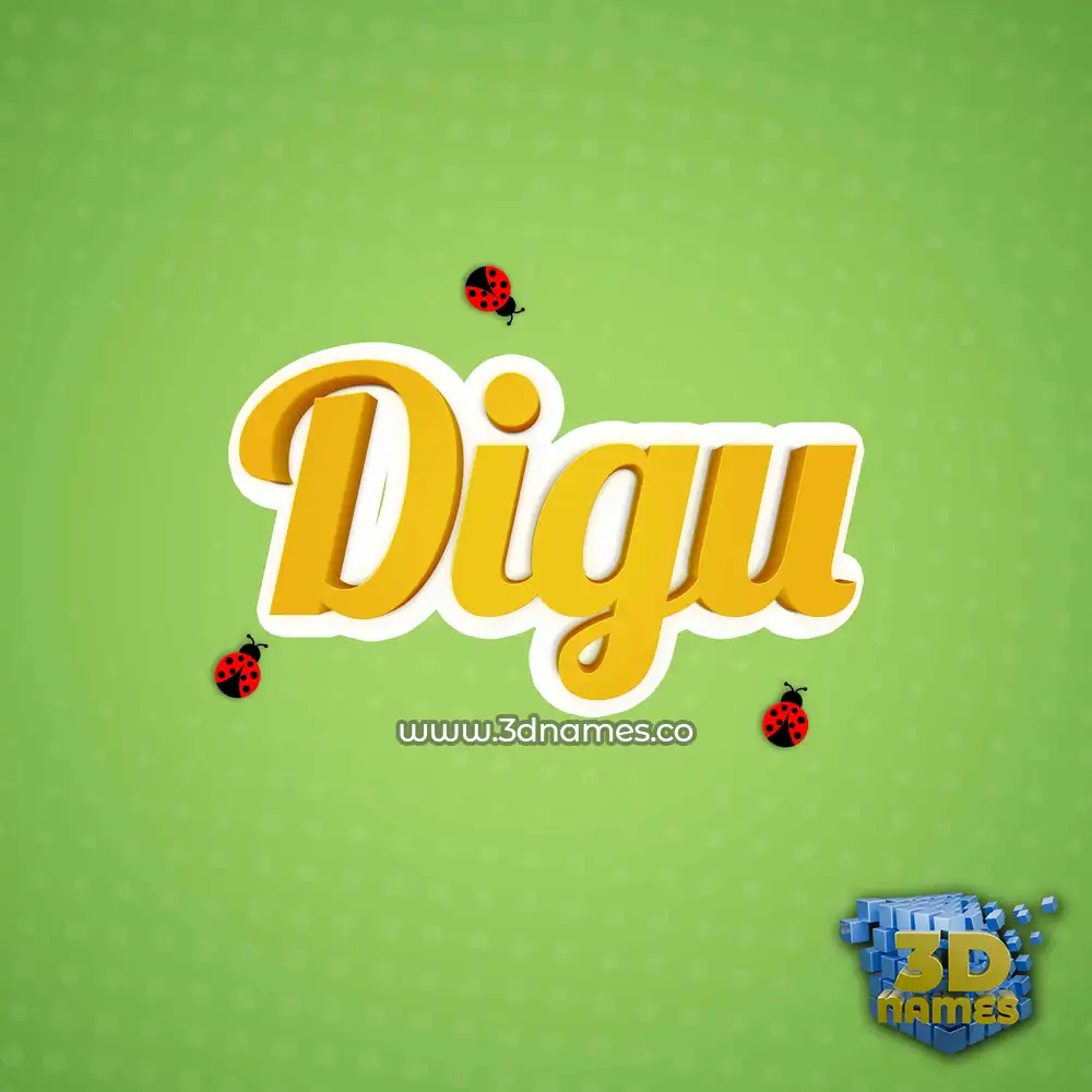 digu in Ladybugs style - 3D name wallpaper