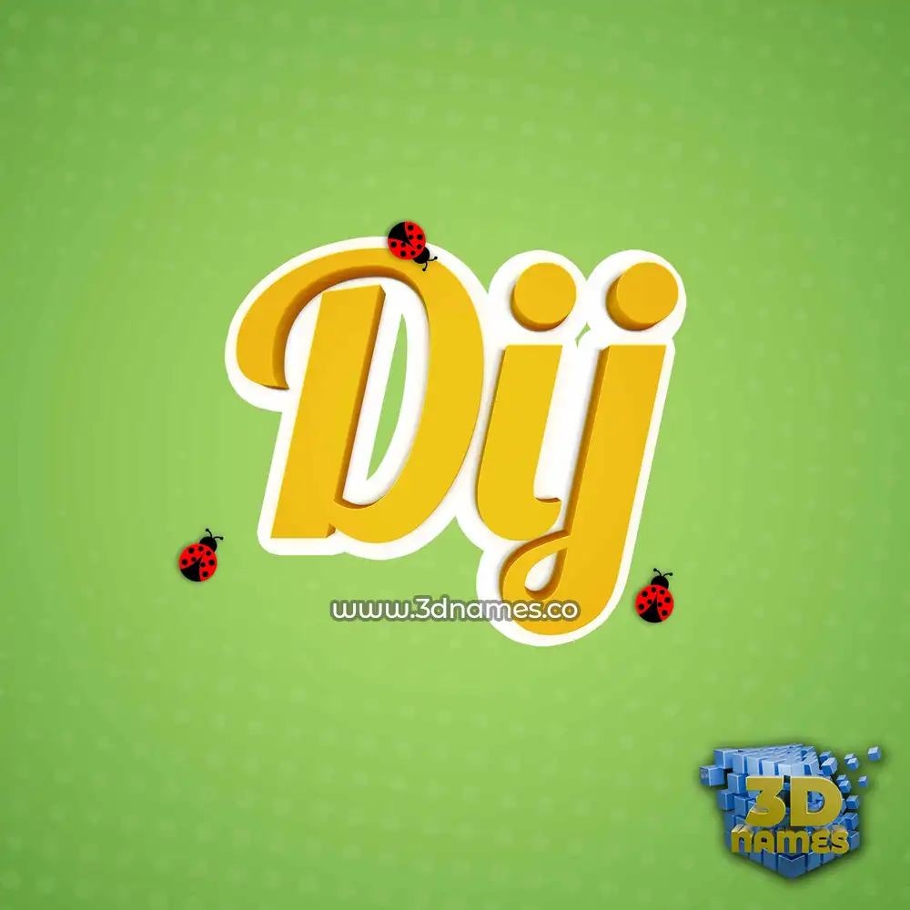 dij in Ladybugs style - 3D name wallpaper