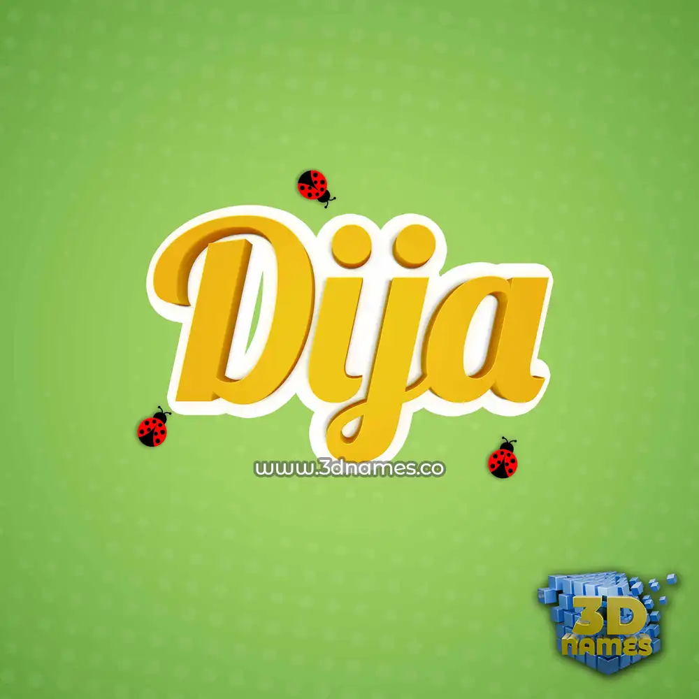 dija in Ladybugs style - 3D name wallpaper