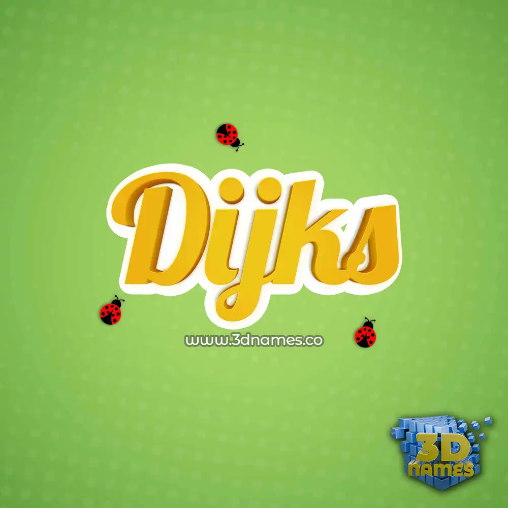 dijks in Ladybugs style - 3D name wallpaper