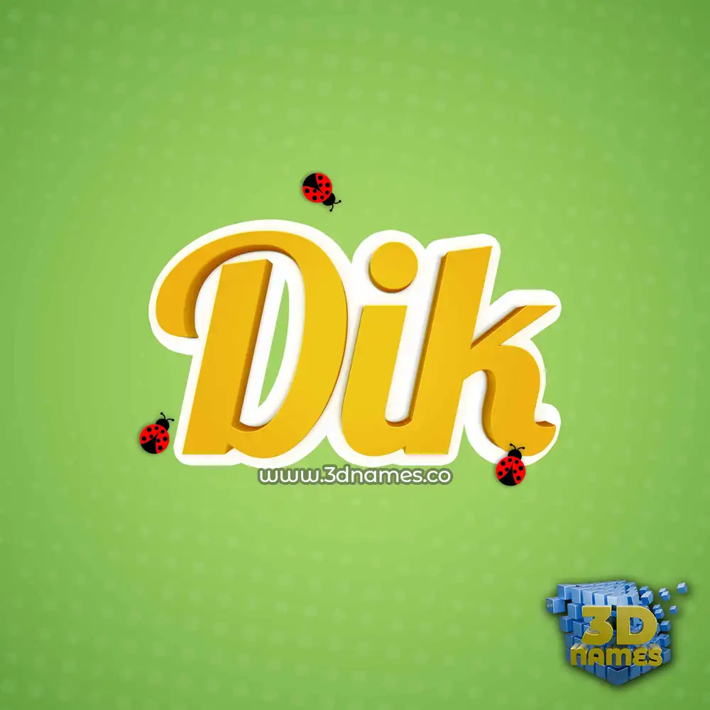 dik in Ladybugs style - 3D name wallpaper