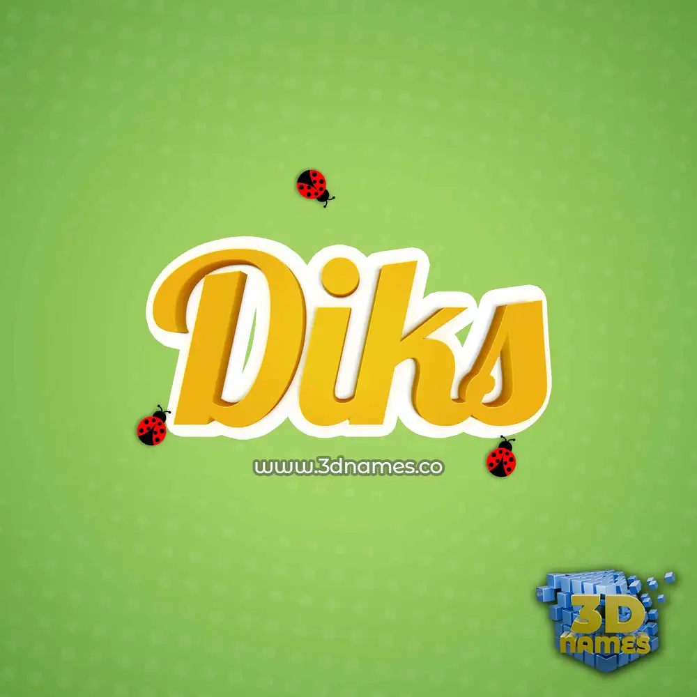 diks in Ladybugs style - 3D name wallpaper