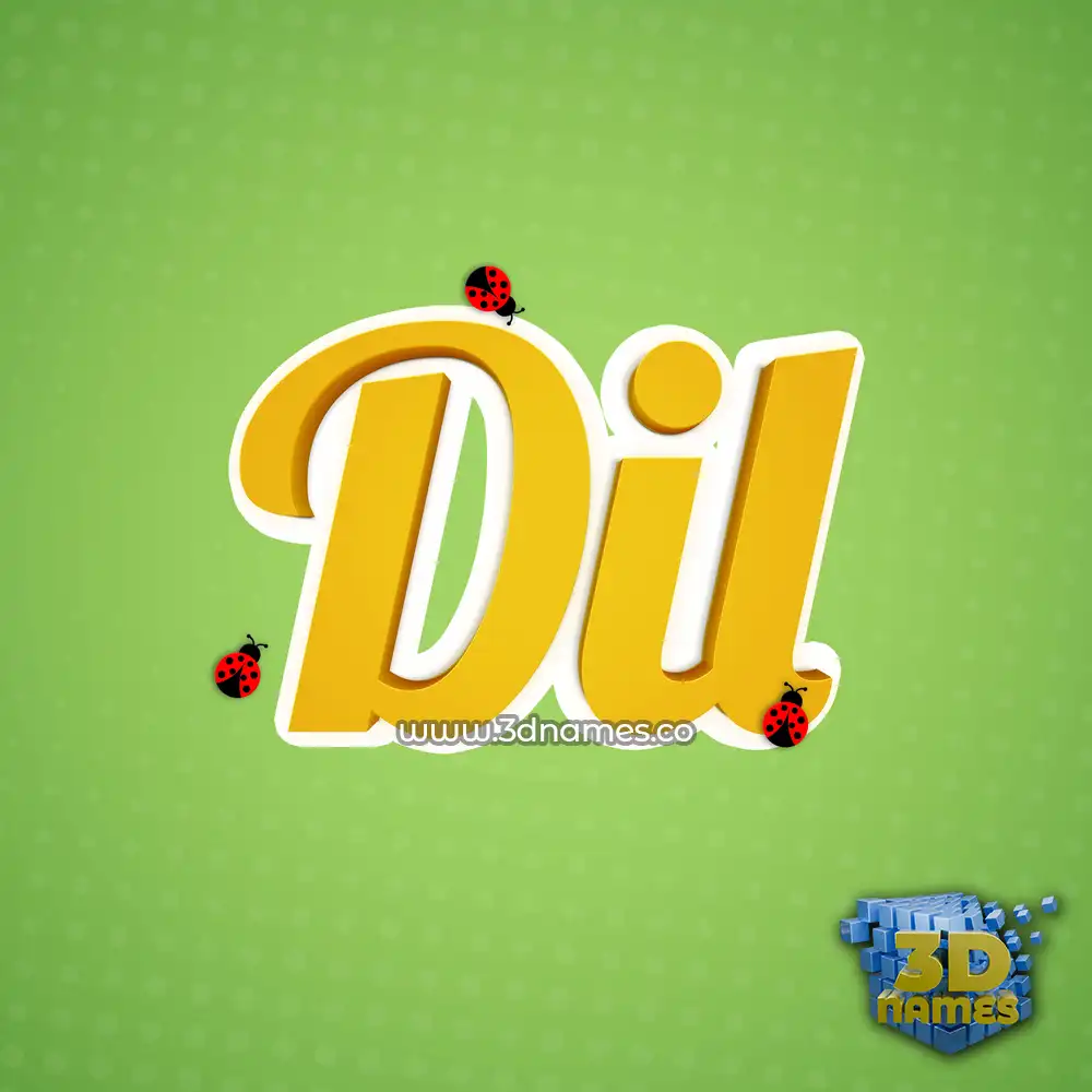 dil in Ladybugs style - 3D name wallpaper