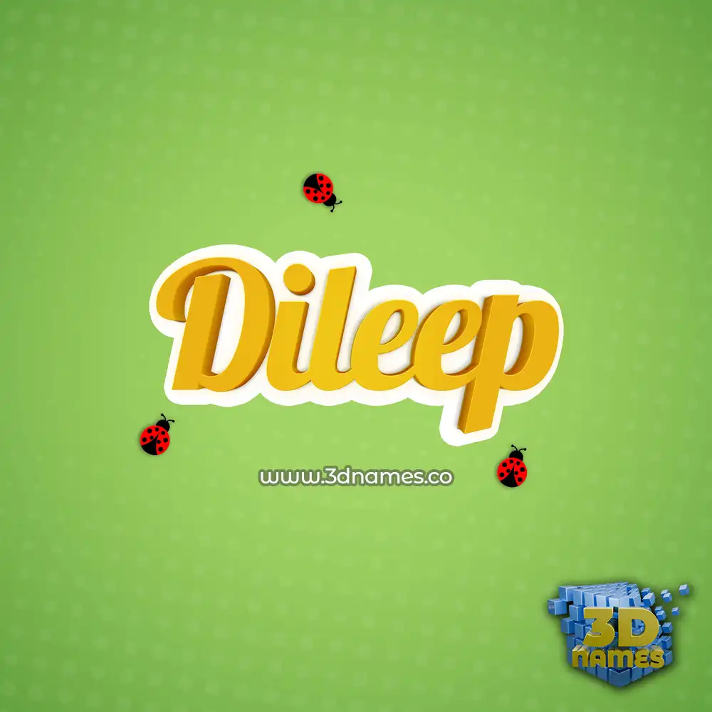 dileep in Ladybugs style - 3D name wallpaper